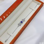 دستبند نقره با عیار 925 و رادیوم شده (آبکاری طلا سفید)با نگین اتمی یاقوتی آبی - تصویر 3