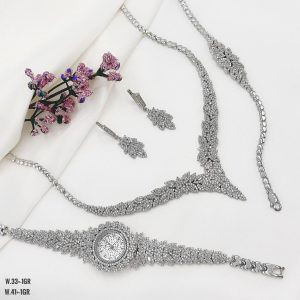 سرویس کامل جواهری (عروس) رادیوم شده با نگین های ریز اتمی