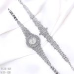 دستبند و ساعت نقره با عیار 925 و آبکاری رادیوم درجه یک