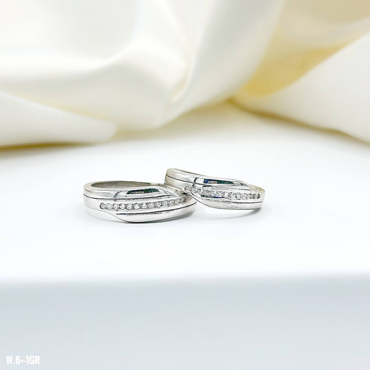 set-ring-925-6.5-3 حلقه ست ( نامزدی ) نقره با عیار ۹۲۵ و آبکاری درجه یک - تصویر 1