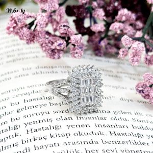 انگشتر نقره زنانه سولیتر پرنگین