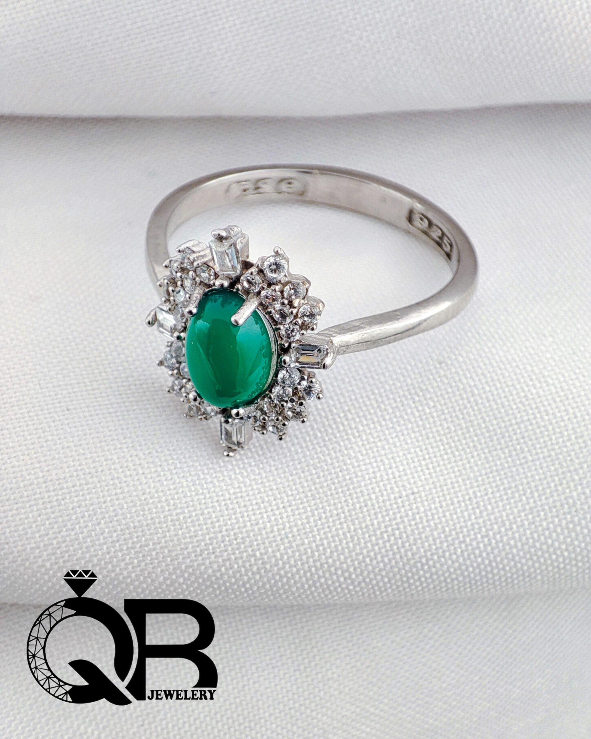 green-agate-silver-ring-teardrop11 انگشتر نقره عقیق سبز مدل اشکی