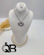 گردنبند نقره زنانه طرح قو و قلب