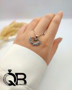 گردنبند نقره زنانه طرح قو و قلب