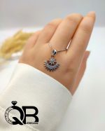 گردنبند نقره زنانه مدل ماه و خورشید