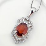 گردنبند نقره زنانه با نگین گارنت