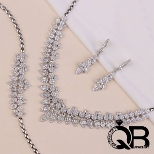 سرویس سوپر میکرو نقره با عیار ۹۲۵ و آبکاری طلا سفید درجه یک