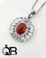 گردنبند نقره زنانه عقیق یمن پرنگین