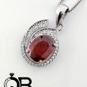 گردنبند نقره زنانه گارنت قرمز