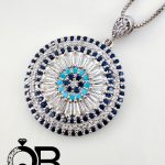 گردنبند نقره زنانه با عیار ۹۲۵ چشم نظر