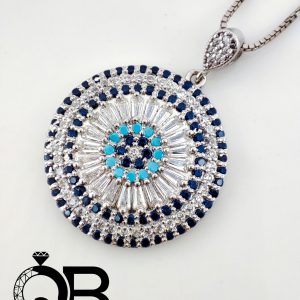 گردنبند نقره زنانه با عیار ۹۲۵ چشم نظر