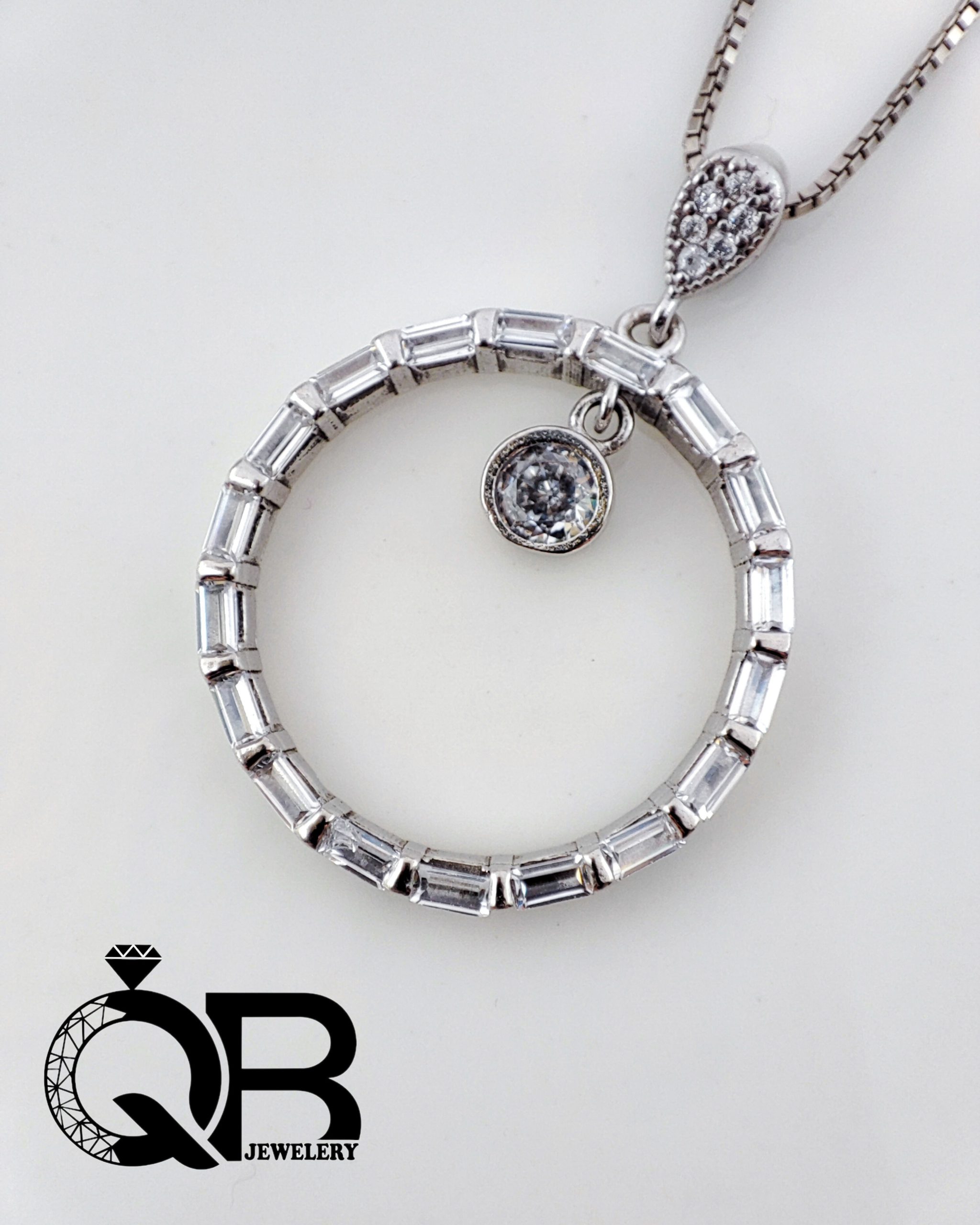 womens-silver-solitaire-necklace-circle-model گردنبند نقره زنانه سولیتر مدل دایره