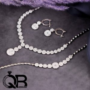 سرویس نقره عیار ۹۲۵ رادیوم شده درجه یک نگین های ریز اتمی