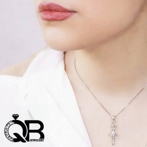 گردنبند نقره دخترانه و زنانه 925 رادیوم مدل دختر رقاص