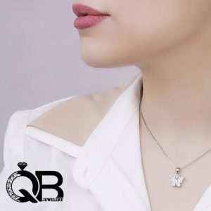 گردنبند نقره دخترانه و زنانه 925 مدل پروانه کوچک رادیوم درجه یک