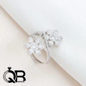 انگشتر طرح شکوفه و گل نقره عیار 925