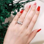 انگشتر نقره زنانه با روکش آبطلای سفید 925 عیار نگین کاری - تصویر 2