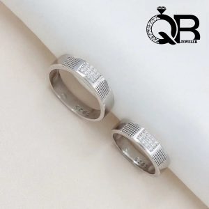 حلقه ست زنانه و مردانه نقره مدل میکرو نگین دار