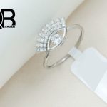 حلقه زنانه نقره نگین دار عیار 925 نگین های میکروستینگ طرح چشم