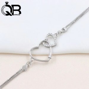 دستبند نقره زنانه جی تی ای مدل قلب