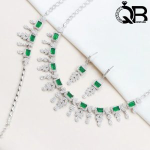 سرویس نقره نانه نگین باگت زمرد