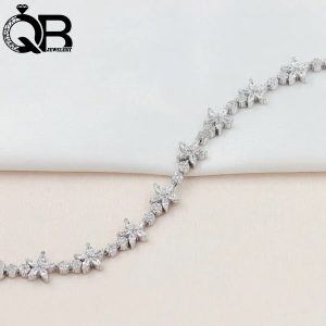 دستبند نقره زنانه طرح ستاره جواهری عیار 925