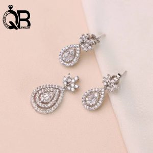 نیم ست نقره زنانه مدل اشکی