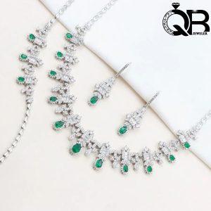 سرویس نقره نگیندار زمرد