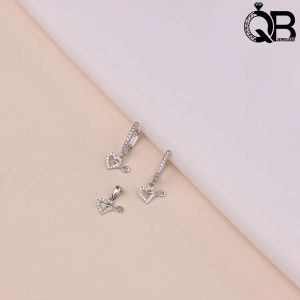 نیم ست نقره زنانه طرح قلب با زنجیر
