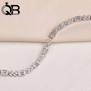 دستبند نقره زنانه طرح امرالدکات