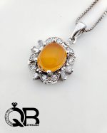 گردنبند نقره زنانه نگین عقیق یمن