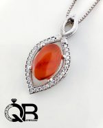 گردنبند نقره زنانه عقیق یمن مدل چشم