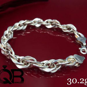 Men's-silver-chain-bracelet1 دستبند نقره سلطنتی مردانه