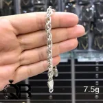 دستبند مردانه نقره براق طرح مارپیچ ‎