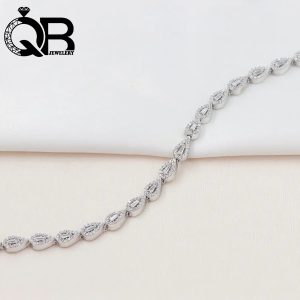 دستبند نقره زنانه میکرو طرح اشک