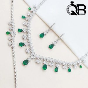 سرویس جواهر نقره عیار925 طرح اشکی