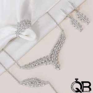 سرویس نقره زنانه باعیار 925 طرح جناقی