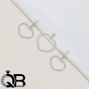 نیم ست نقره عیار ۹۲۵ مدل قلب سایز بزرگ