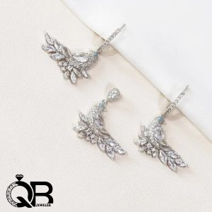 نیم ست نقره عیار ۹۲۵ مدل طاووس