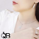 نیم ست نقره طرح برگ جواهری روکش رادیوم - تصویر 3