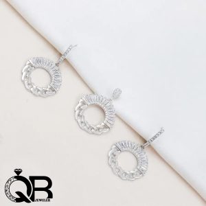 نیم ست نقره نگین باگت خور طرح کارتیه