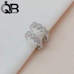 گوشواره حلقه ای نقره اصل عیار 925 طرح قلبی