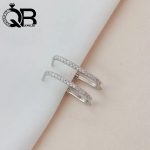 گوشواره نقره میکرو همراه با روکش آبطلای سفید
