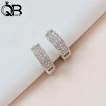گوشواره نقره ریز و پهنای سه ردیفه