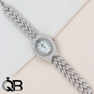 ساعت نقره صفحه بیضی مارکیز و برلیان