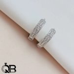 گوشواره حلقه ای دو ردیفه نگین برلیان اتریشی