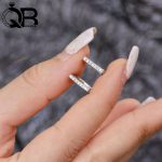 گوشواره نقره با نگین زیرکونیوم و آبکاری طلا سفید - تصویر 3