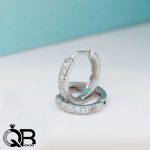 گوشواره نقره زنانه حلقه ای نگینی عیار 925