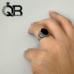 انگشتر مردانه اسپورت نقره نگین اونیکس مشکی 5 گرم - تصویر 6