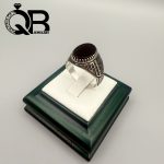 خرید و قیمت انگشتر مردانه عقیق مشکی خراسانی(اونیکس ) نقره 925 عیار طرح